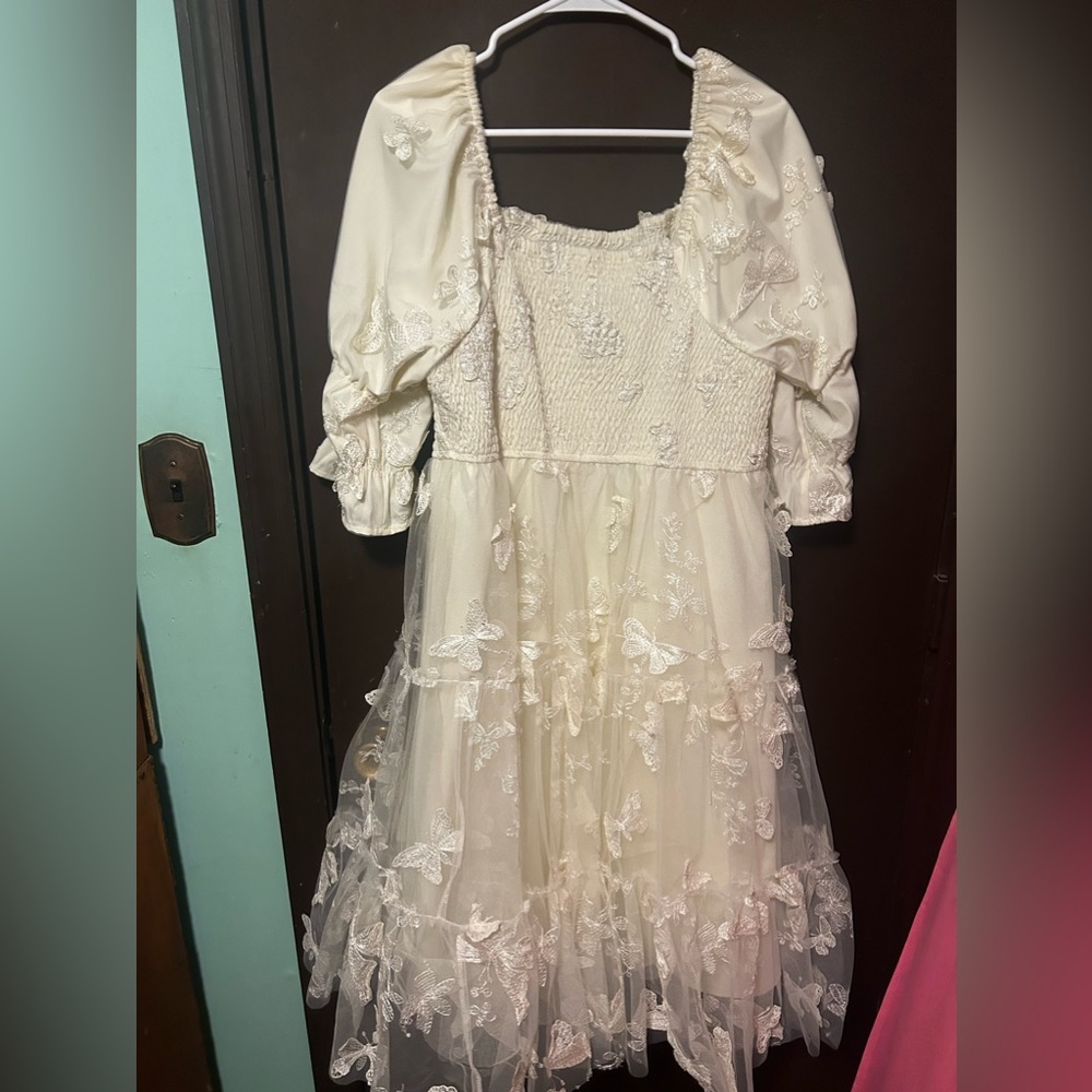 Ivy City Monarch Dress. White butterfly bridal